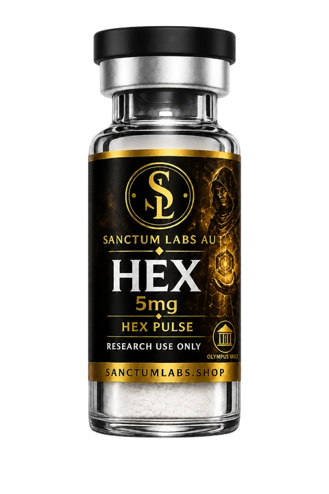 Hexarelin Acetate Sanctum Labs AU vial render