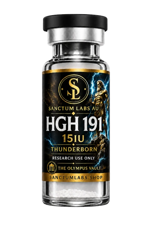 HGH 191AA (Somatropin) Sanctum Labs AU vial render